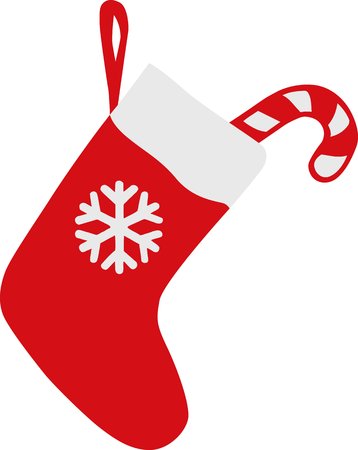 Red christmas sock with candy caneのイラスト素材