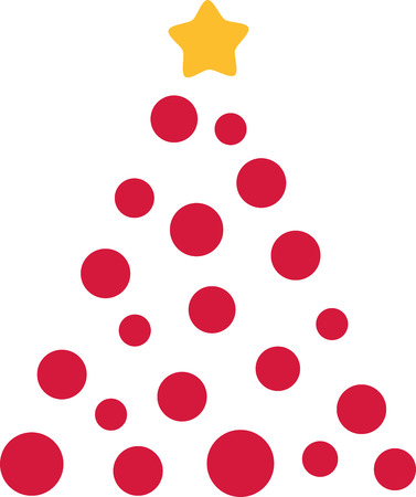 Christmas tree of red ballsのイラスト素材