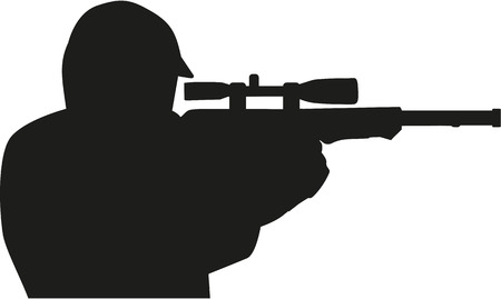 Man playing airsoftのイラスト素材