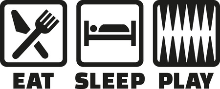 Eat sleep play backgammonのイラスト素材