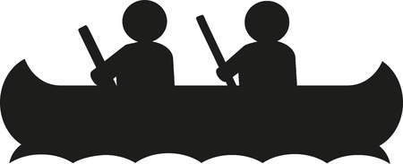 Icon of people canoeingのイラスト素材