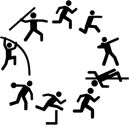 Decathlon icons arranged in a circleのイラスト素材