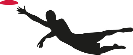 Frisbee Player Catching Flying Frisbeeのイラスト素材 イメージマート