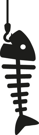 Fishbone on fishing hookのイラスト素材