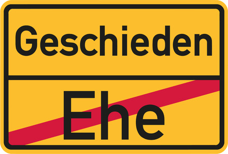 Place name sign from marriage to divorced germanのイラスト素材