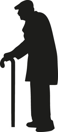Old man senior silhouetteのイラスト素材