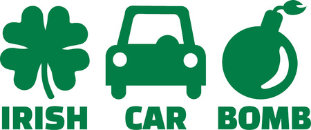 Irish car bomb with iconsのイラスト素材