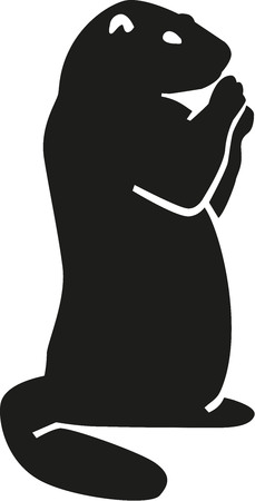 Marmot silhouetteのイラスト素材