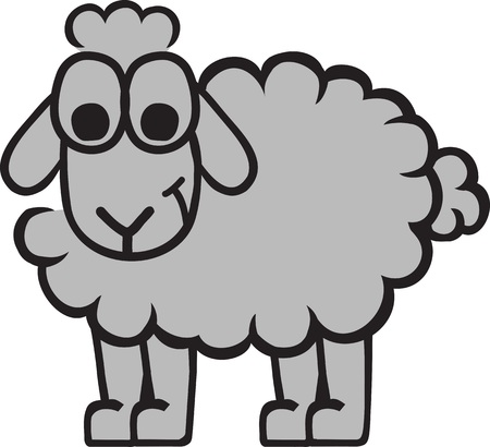 Funny sheep cartoonのイラスト素材