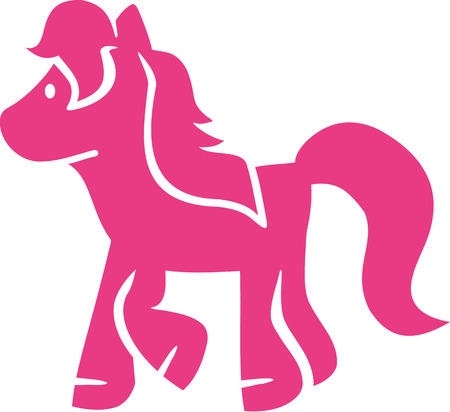Pink ponyのイラスト素材