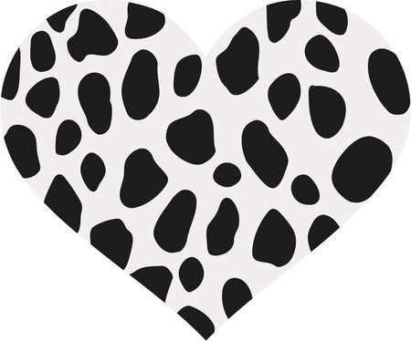 Heart with dalmatian pattern spotsのイラスト素材