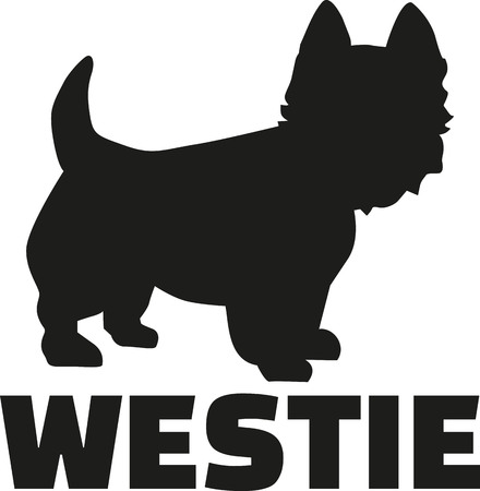 West Highland Terrier with breed nameのイラスト素材