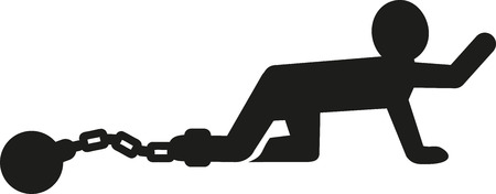 Man pictogram with shackle