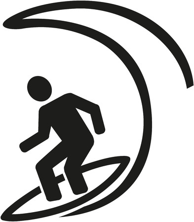 Surfer big wave pictogramのイラスト素材