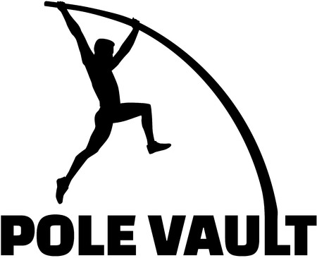 Pole vaulter with flexible poleのイラスト素材