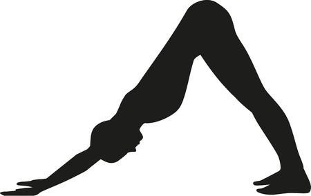 Pilates Down looking dogのイラスト素材