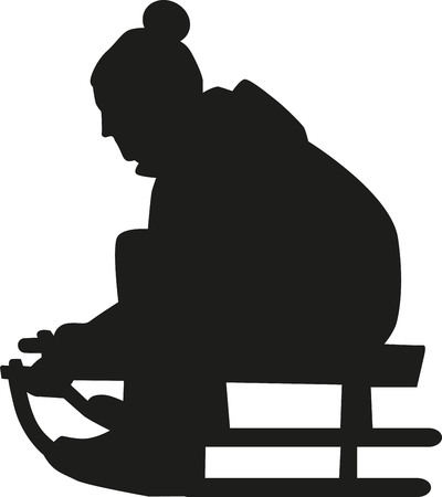 Sledging silhouetteのイラスト素材