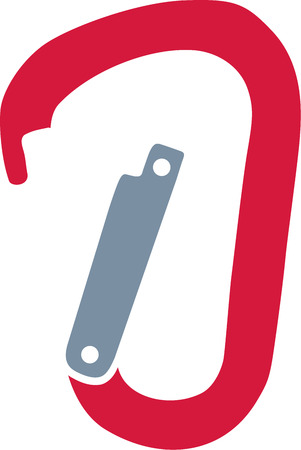 Carabiner red openedのイラスト素材