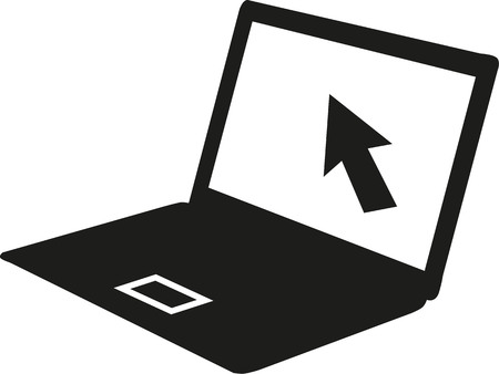 Laptop with cursorのイラスト素材