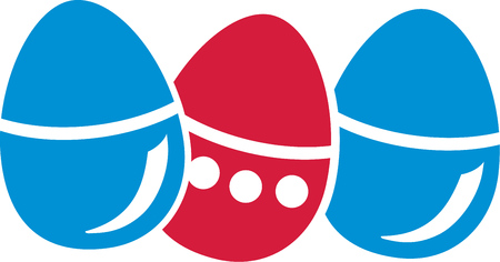 Three easter eggs in a rowのイラスト素材