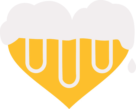 Beer heart with foamのイラスト素材