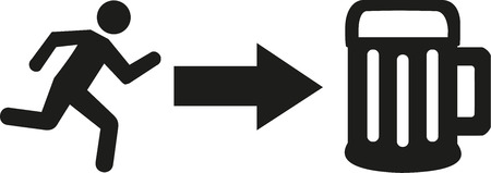Exit sign with beerのイラスト素材