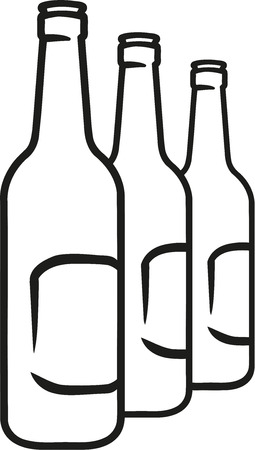 Beer bottles sketch styleのイラスト素材
