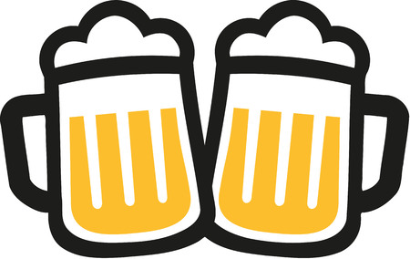Beer mugs icons cheersのイラスト素材