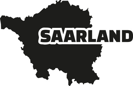 Saarland map with titleのイラスト素材