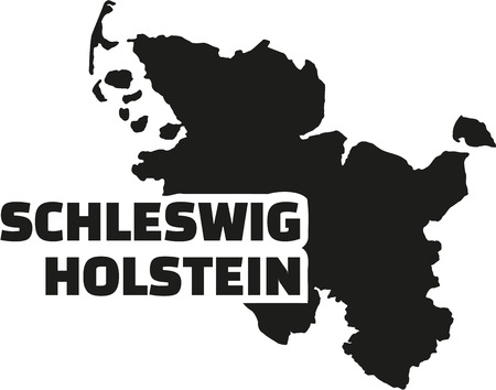 Schleswig-Holstein map with titleのイラスト素材
