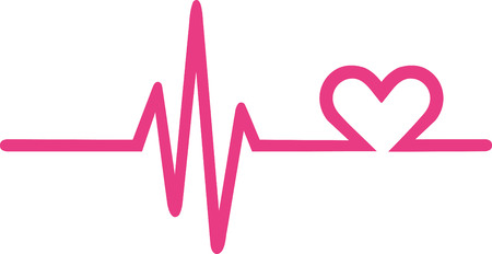 Heartbeat graph with heartのイラスト素材