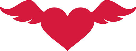 Valentine's day heart with wingsのイラスト素材
