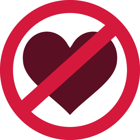 No love allowed - ban with heartのイラスト素材