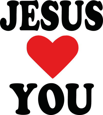 Jesus loves you iconのイラスト素材