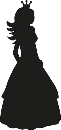 Princess silhouette with crownのイラスト素材