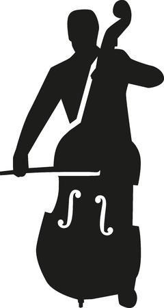 Contrabass player silhouetteのイラスト素材