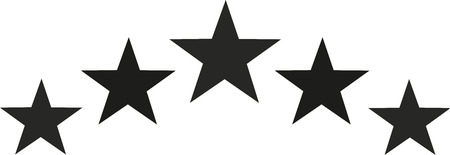 Black star set in half circle shapeのイラスト素材