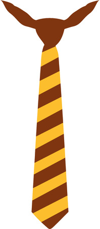 Brown and yellow striped tieのイラスト素材