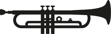 Trumpet silhouette isolatedのイラスト素材