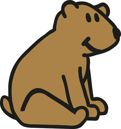 Sitting Teddy bearのイラスト素材