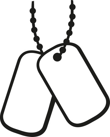 Chain with military tagのイラスト素材