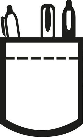 Shirt pocket with pensのイラスト素材