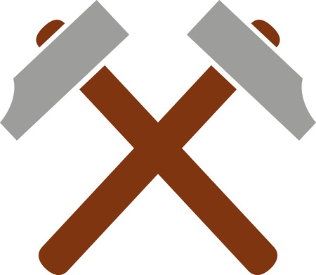 Crossed hammer symbolのイラスト素材