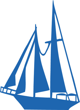 Sailboat with four sailsのイラスト素材