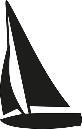 Sailing boat silhouetteのイラスト素材