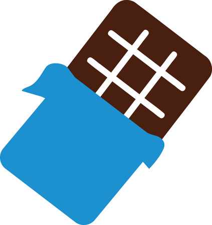 Chocolate bar icon with blue wrapのイラスト素材