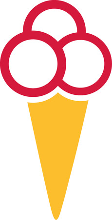 Ice cream with three ballsのイラスト素材