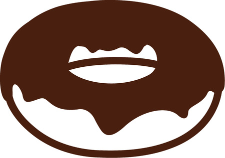 Donut with chocolate coverのイラスト素材