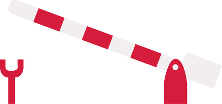 Railway barrier red white stripedのイラスト素材