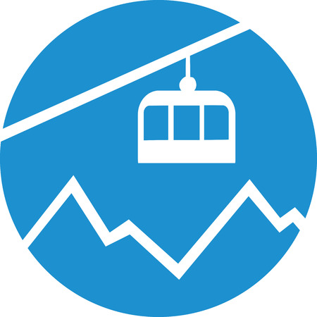 Cable car gondola over the mountainのイラスト素材